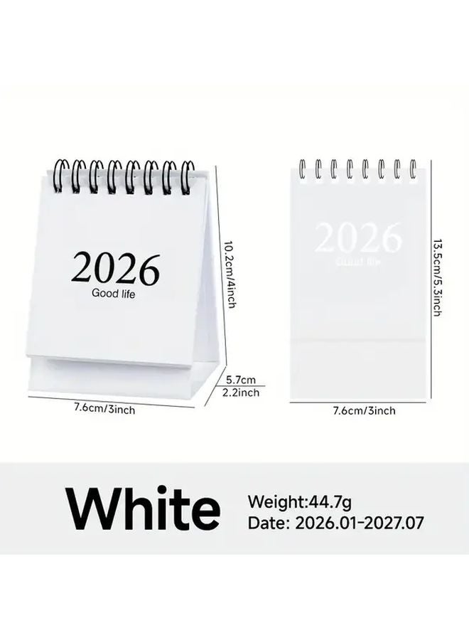 تقويم مكتبي أزرق صغير 2026، أسلوب موراندي بسيط، عرض أسبوعي وشهري - Image 5